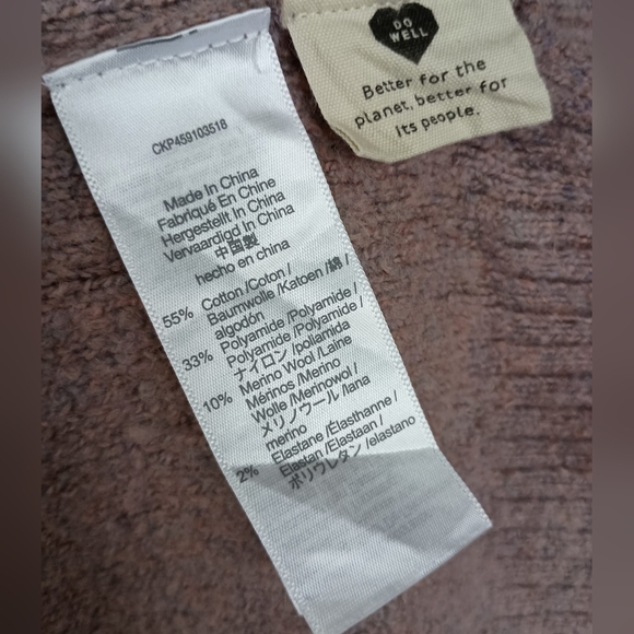 Embroidered Cross-Stitch Floral Sweater - Heather Lavender Size Small Retail$110 - Picture 9 of 13